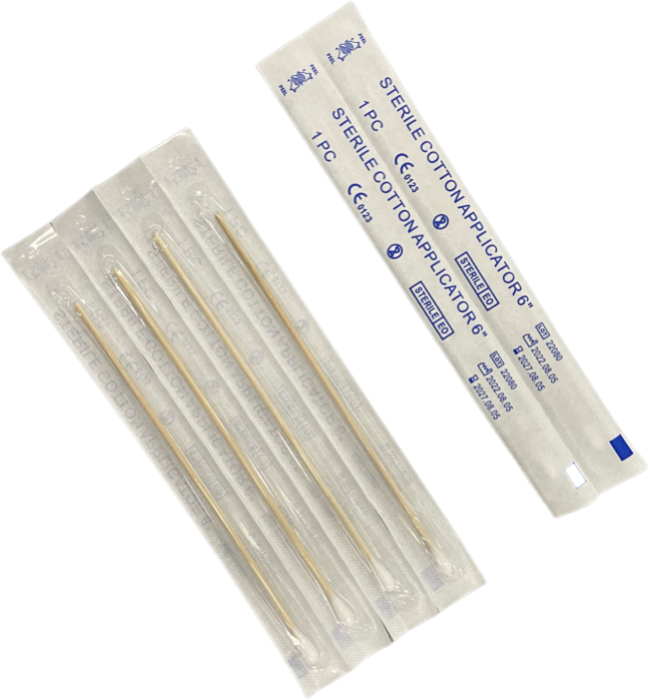 Applicatore con punta in cotone sterile